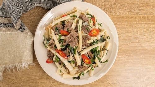 Bắp Bò Xào Măng Trúc Yên Tử