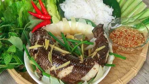 Cá Quả Hấp Hành Gừng